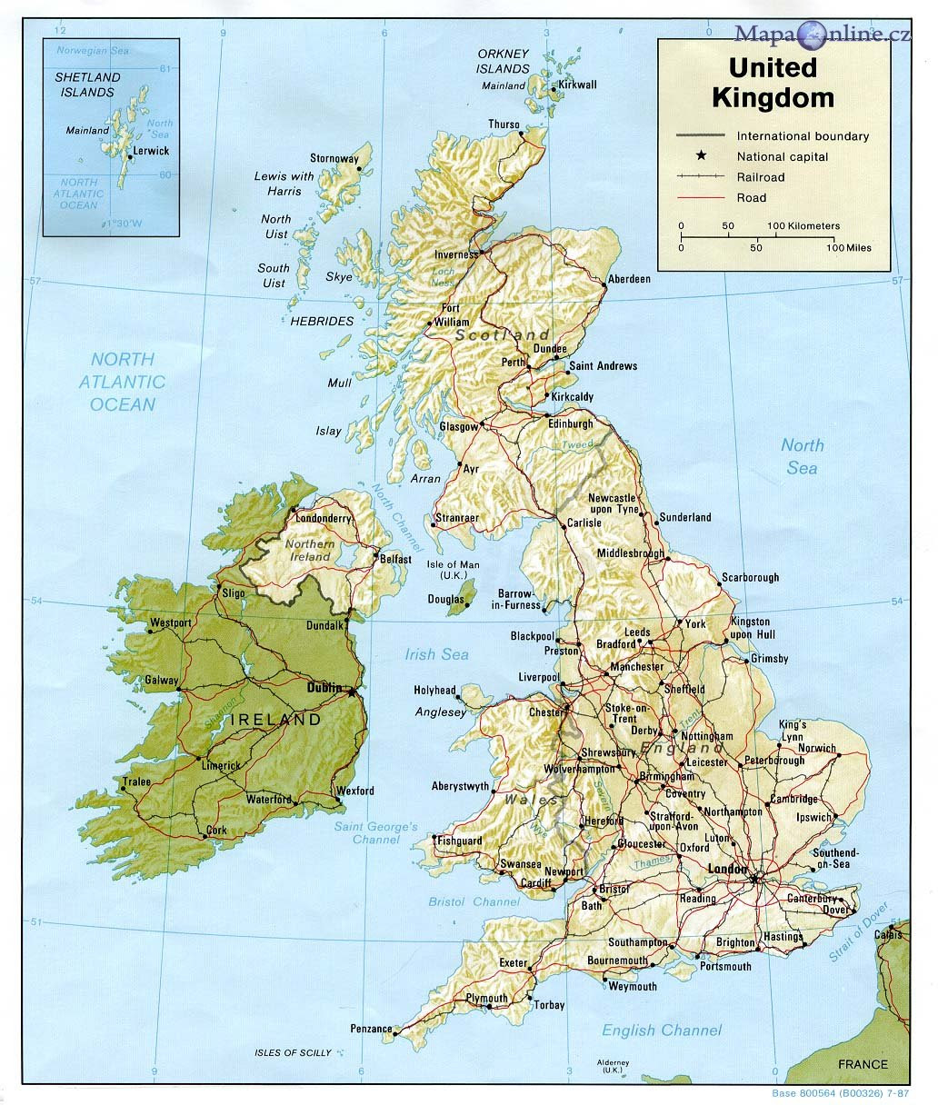 velká británie mapa Mapa Velké Británie   MapaOnline.cz velká británie mapa
