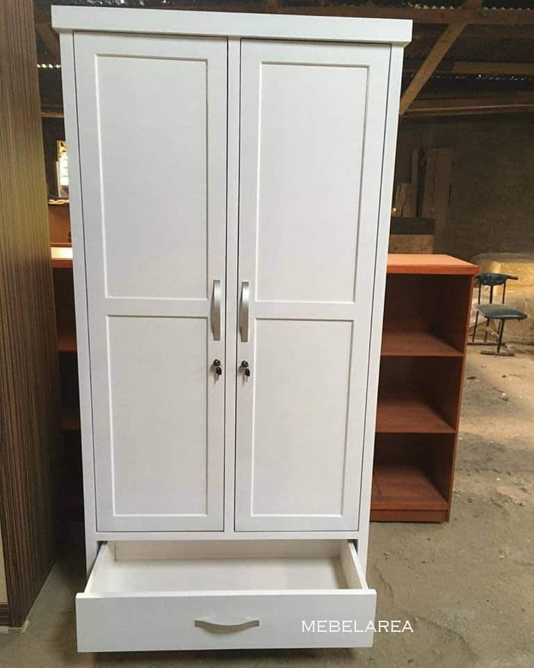 Terbaru Lemari  Pakaian Minimalis  2  Pintu  Kayu  Mahoni