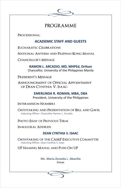 Inauguration Invitation Inside