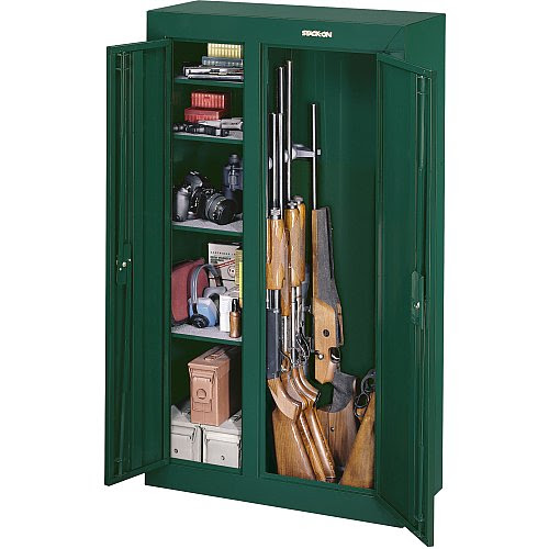 Stack - On 10 Gun Double Door Security Cabinet Hunter Green
