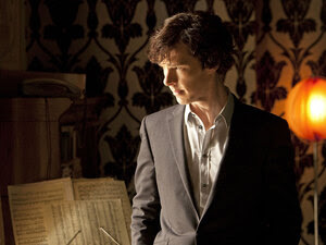 Benedict Cumberbatch plays a modernized Holmes who carries a cellphone and gets his buzz from nicotine patches.