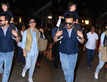 Little Taimur sits on daddy Saif Ali Khan's shoulders as they return home from a fun family vacation in Rajasthan's Ranthambore