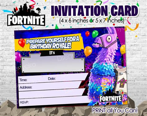  fortnite birthday cards printable printable templates