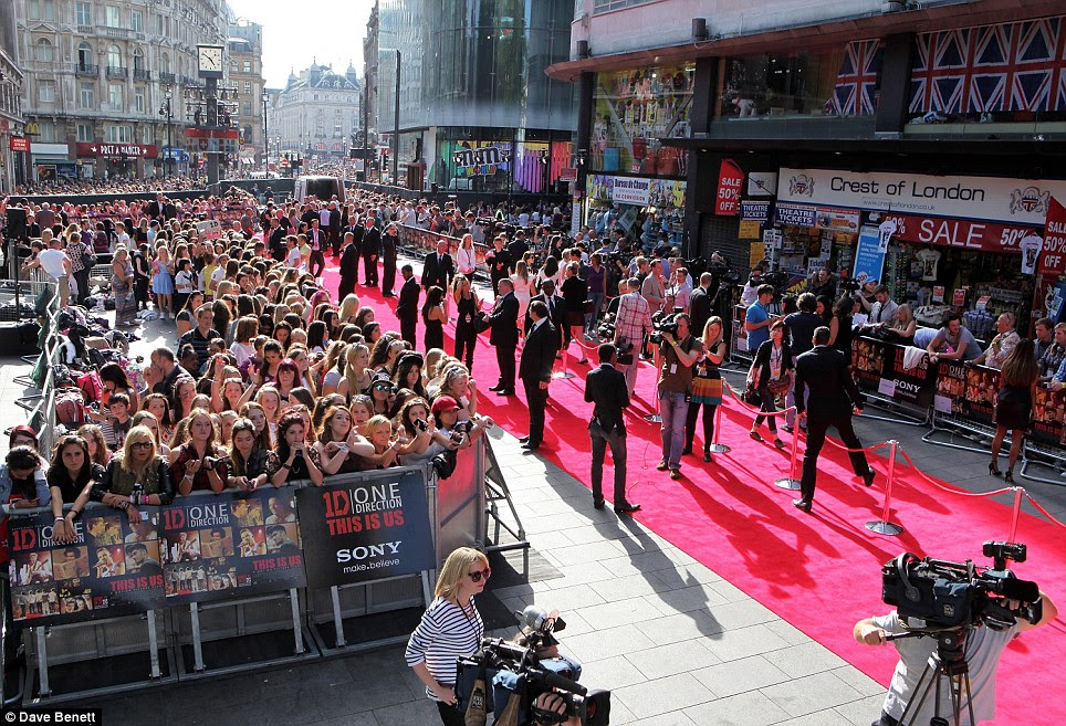 Busy! Fans surrounded the red carpet as the boys made their grand entrance