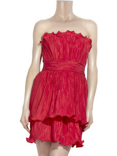 Notte by Marchesa Pleated taffeta strapless dress