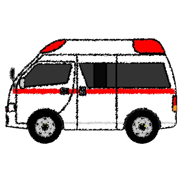 かわいい救急車の無料イラスト 商用フリー オイデ43