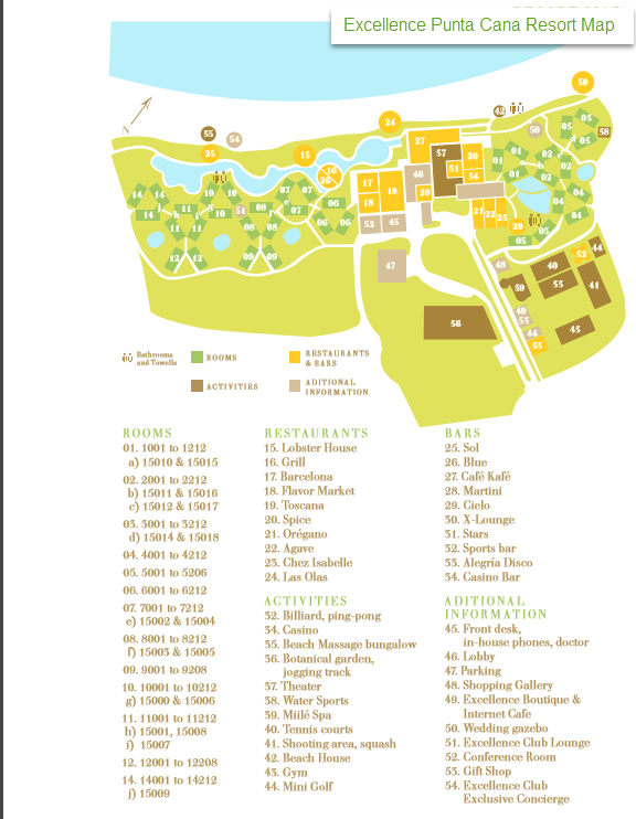 Excellence Punta Cana Map Sunset Travel Inc