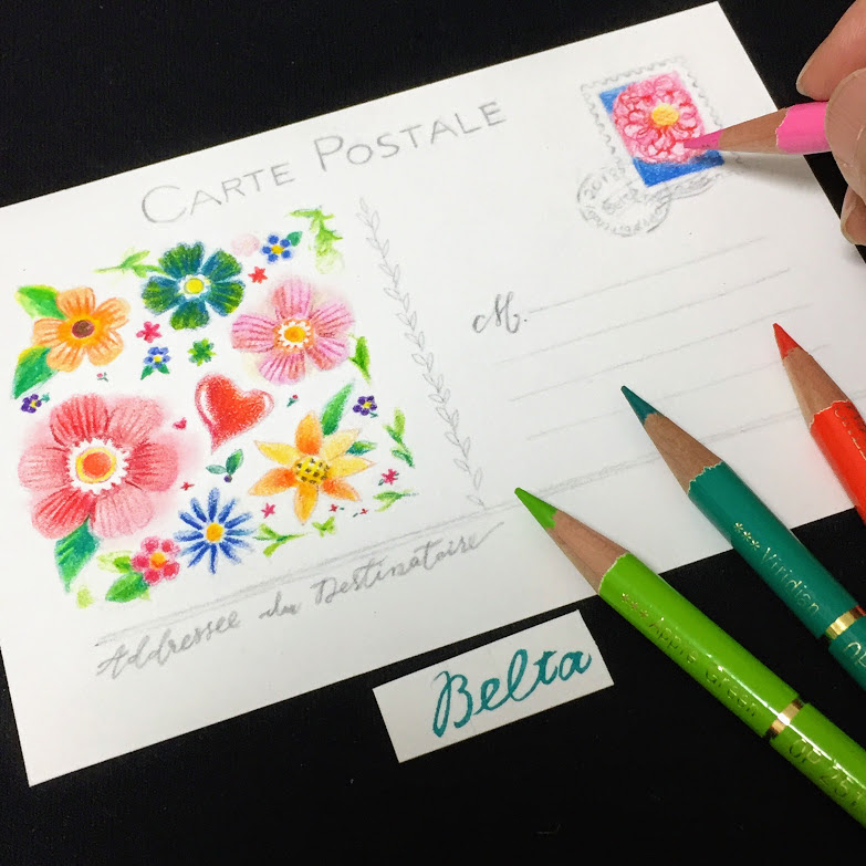 Beltaのcolored Pencil Gallery 色鉛筆ギャラリー 教室 大阪 かわいい花イラストを描く教室