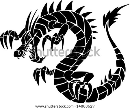 tribal tattoo dragon. stock vector : Tribal Tattoo