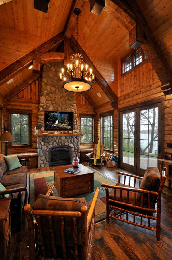 Living Room Cabin Decor