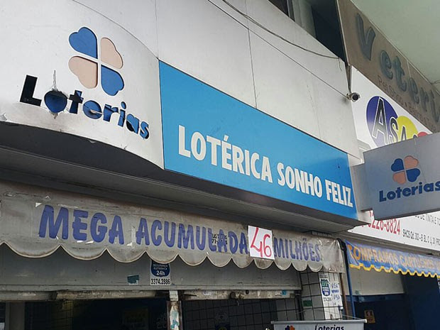 Lotérica de Brasília onde foi feita a aposta vencedora de R$ 47,3 milhões na Mega-Sena (Foto: Raquel Morais/G1)