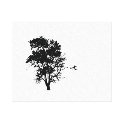 Oak tree black left side shadow canvas prints