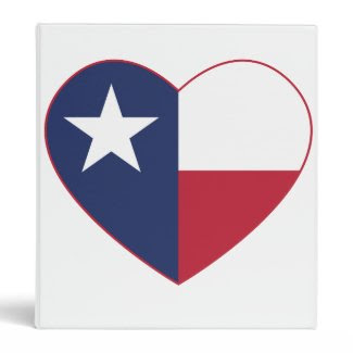 Texas Flag Heart Vinyl Binder