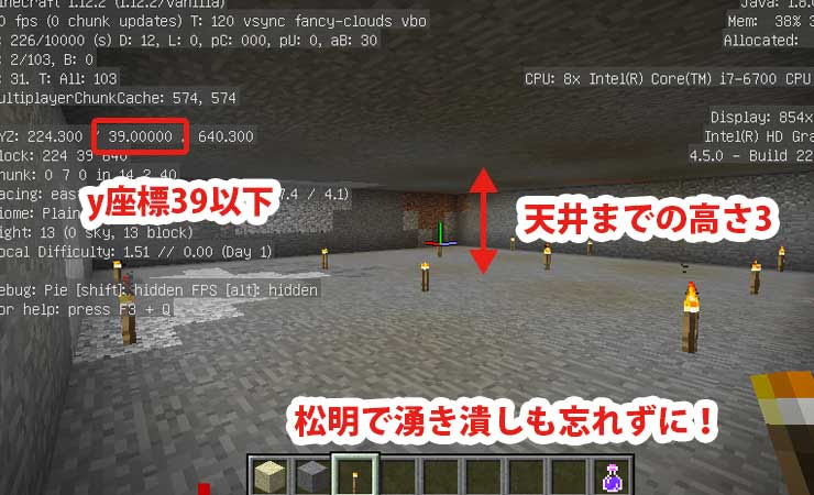 マインクラフト 一番簡単なスライムトラップの作り方