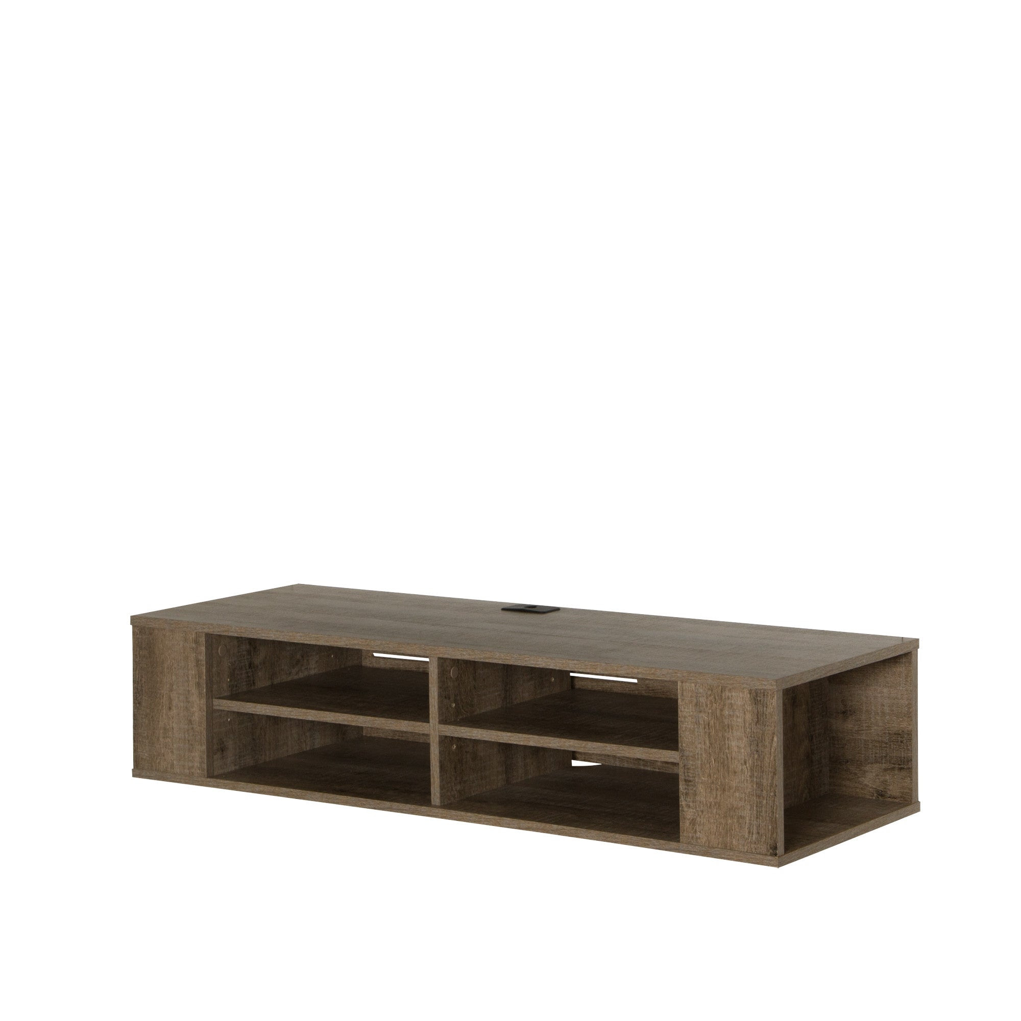  wood wall mounted media console with shelf