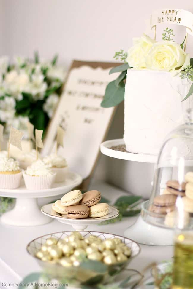 1st Anniversary Party Ideas in Gold White Celebrations 1st Anniversary Party Ideas in Gold White Celebrations