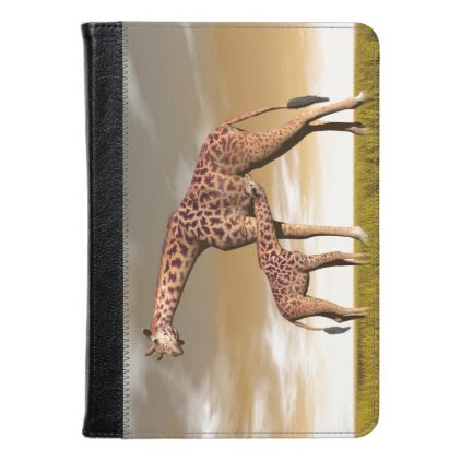 Mum and baby giraffe - 3D render Kindle Case