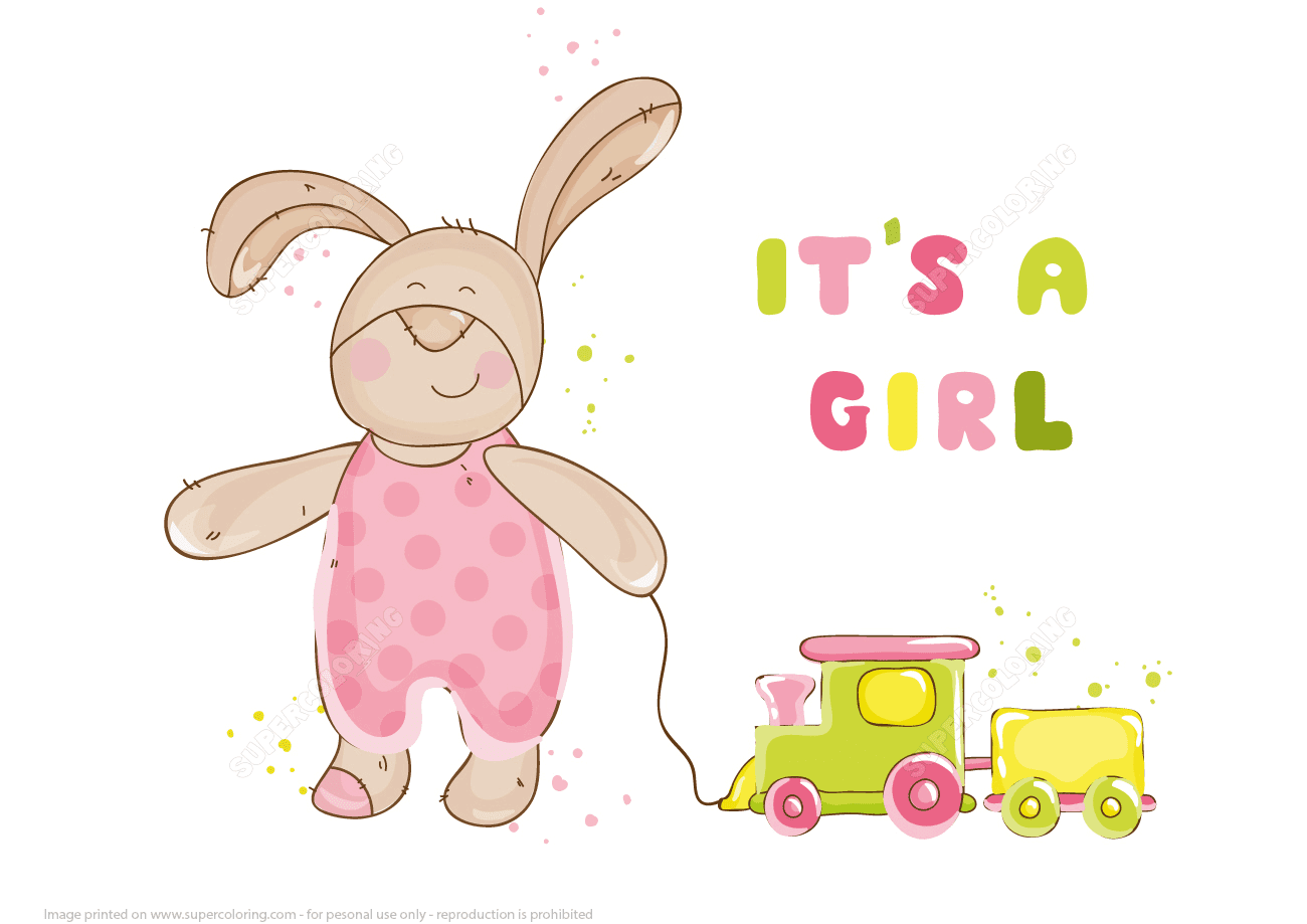 "It's a Girl" Baby Shower Card | Free Printable Papercraft ...