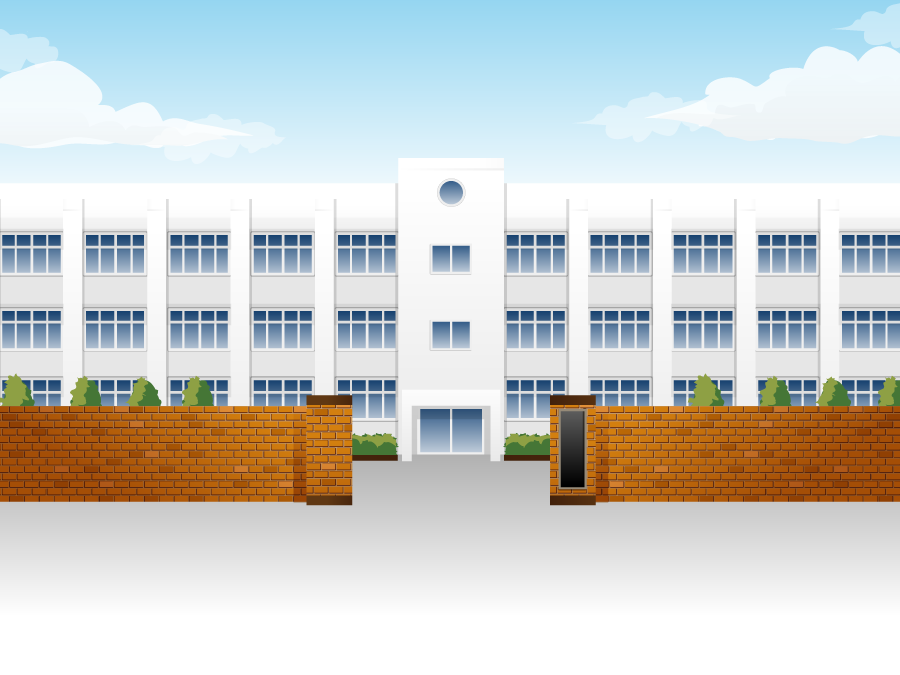 フリーイラスト 学校の正門と校舎でアハ体験 Gahag 著作権フリー写真 イラスト素材集