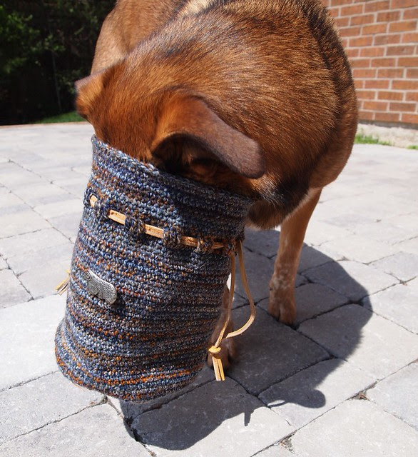 Shipwreck & Longest Night crochet drawsting bag-