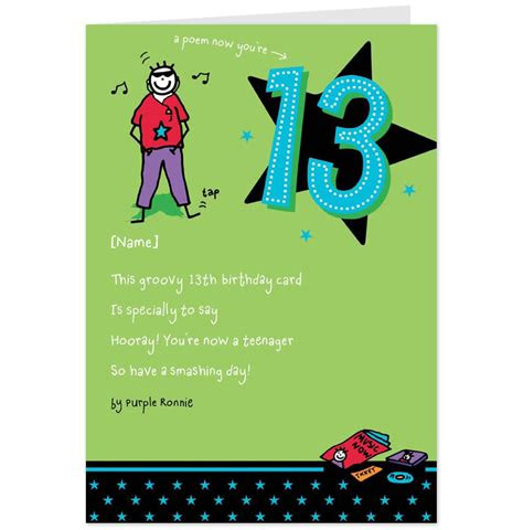  13th birthday cards printable free freeprintabletmcom