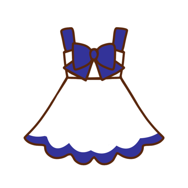 白 青ワンピースのイラスト かわいいフリー素材が無料のイラストレイン