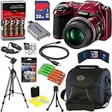 Nikon COOLPIX L820 16 MP Digital Camera with 30x Zoom + 4 AA Batteries with AC/DC Rapid Charger + 11pc Bundle 32GB Deluxe Accessory Kit