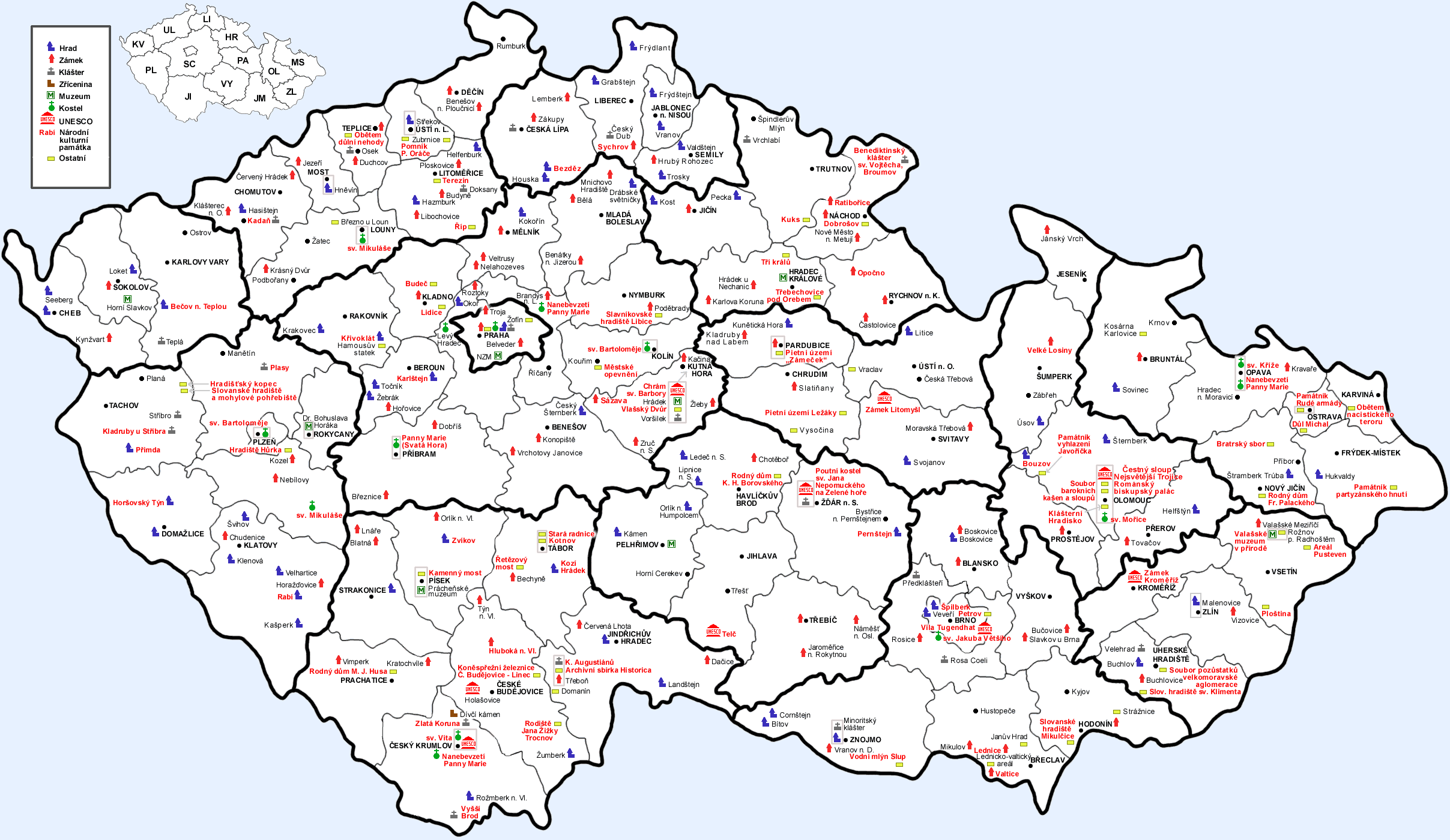 mapa památek čr Průvodce po Česku   hrady, zámky a jiné památky mapa památek čr