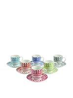 Villa D'Este Set Taza De Café con Plato 6 Uds. Mythos Multicolor