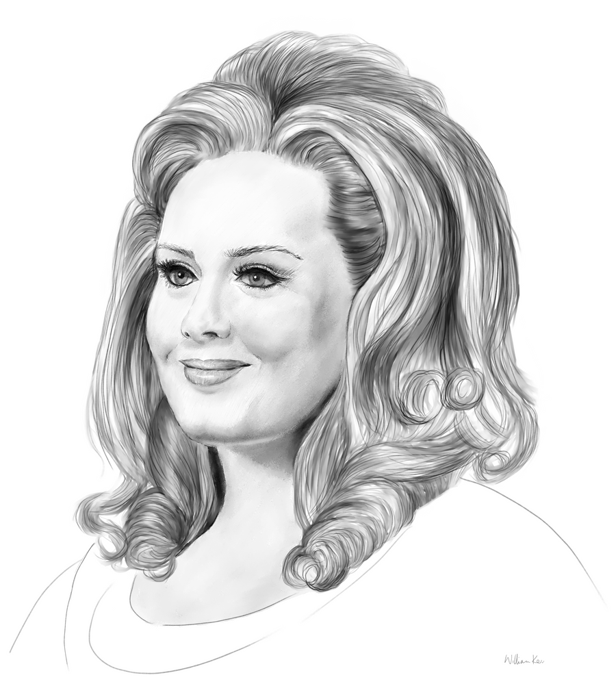 adele by billps digital art drawings paintings people portraits adele ...