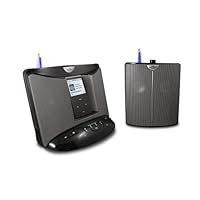 EOS 100T1RB Wireless Audio System with Universal iPod Docking Base and Remote Speaker (Black)