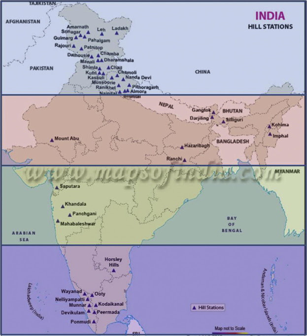 Hill towns/stations in India.