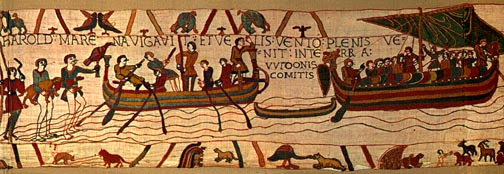 Bayeux Tapestry, panel 3: Harold has come into the land of Count Guy