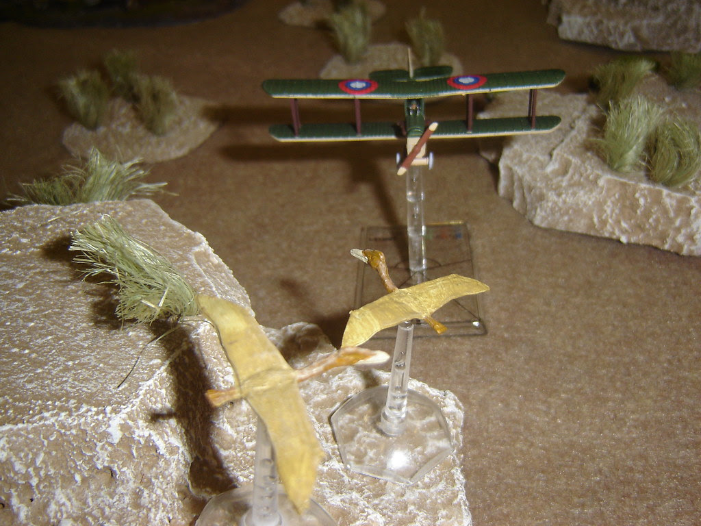 Pilot steers directly for Pteradactyls