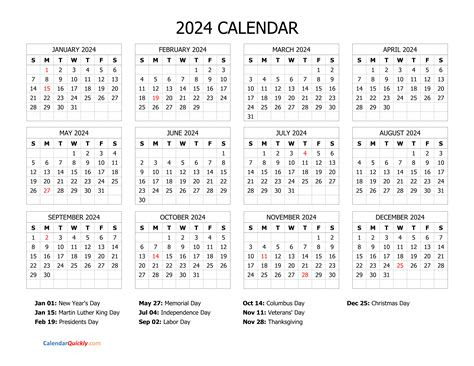  2024 calendar free printable