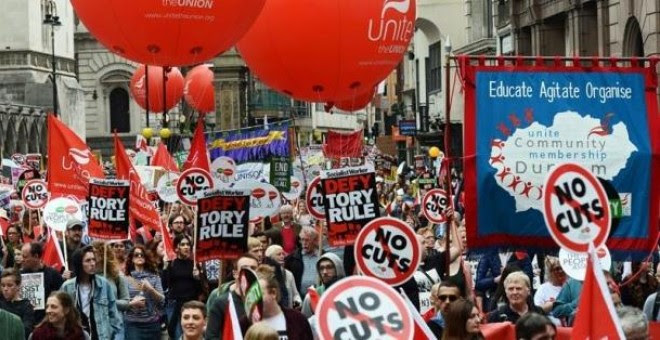 Manifestación en Londres en contra de la austeridad. EFE