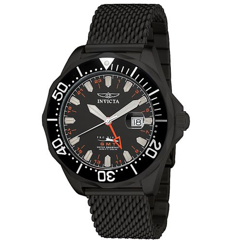 Invicta Men's Pro Diver Collection Black Ion-Plated Mesh Watch #6363