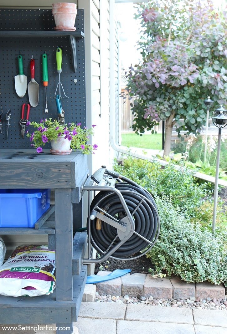 Make it! DIY Potting Bench with Sink - Setting for Four