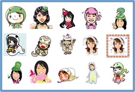 みんなのマイピク 13年年賀状用イラスト かぶりものクラブ オープン