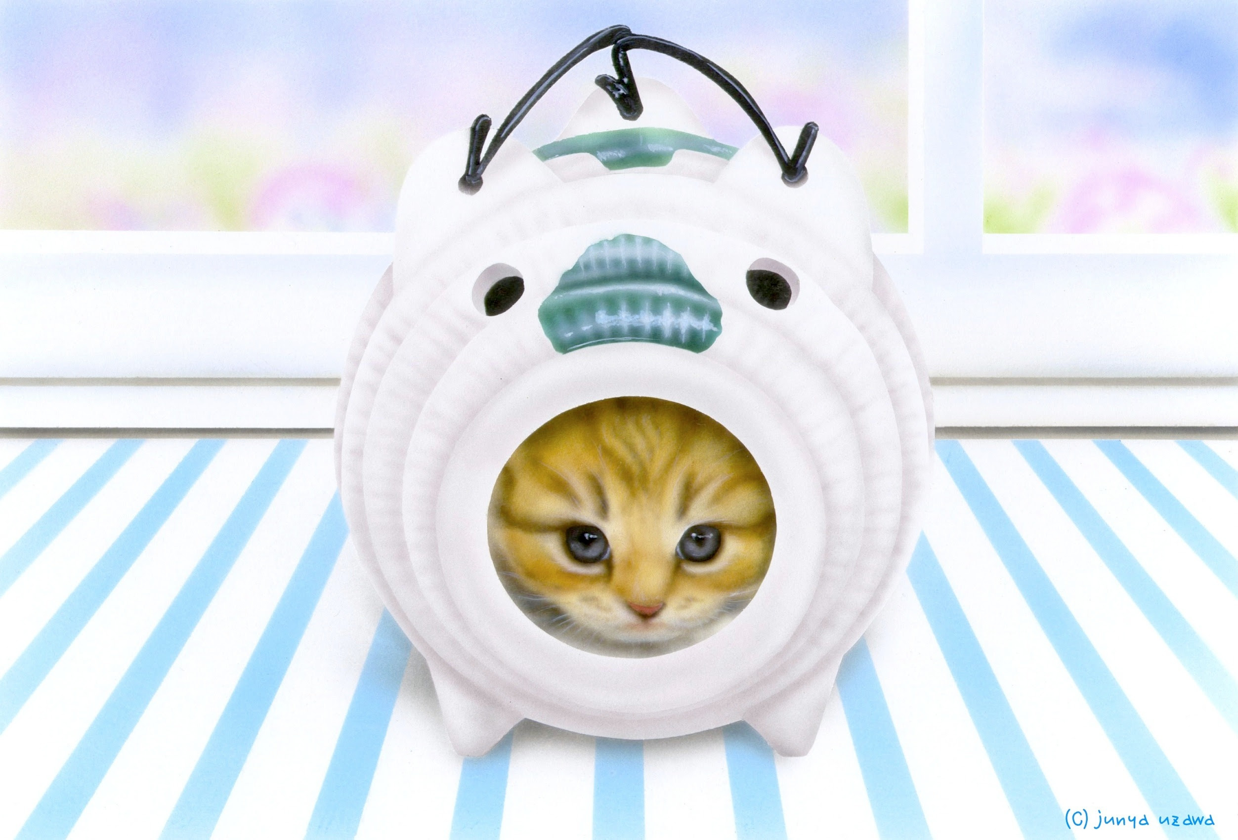8月のデスクトップピクチャ 壁紙 Junya Blog 猫 犬 リアリズム絵画