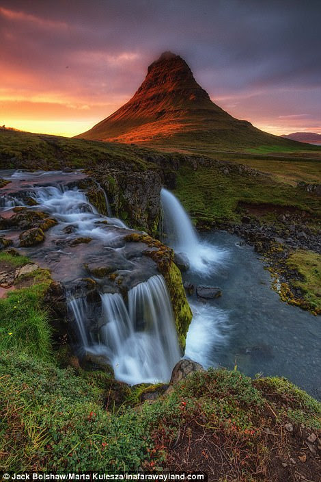 This image is of one of the most eye-catching areas of Iceland - Kirkjufell mountain
