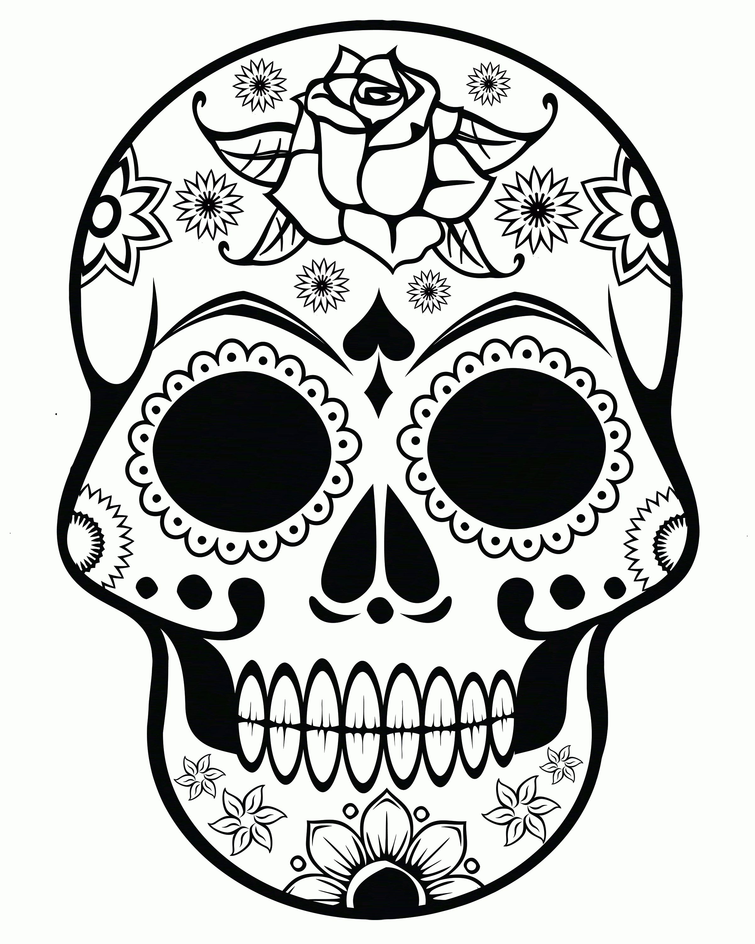 Download Sugar Skull Coloring Page - Coloring Home