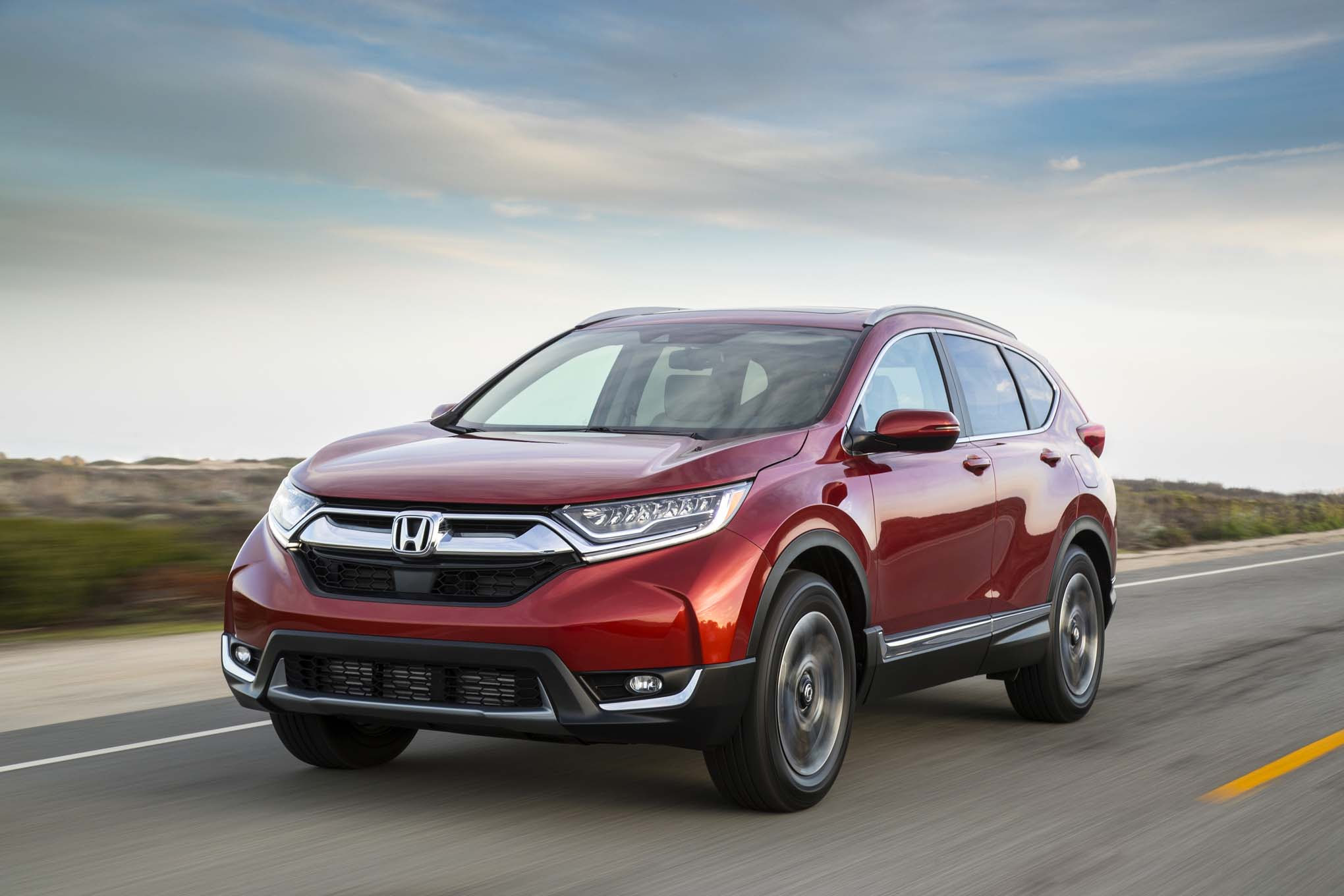 2017 Honda CR V front three quarter in motion
