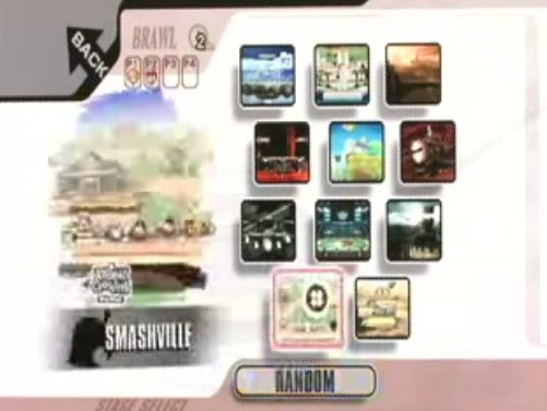 Stage Selection Screen - Super Smash Bros. Brawl 501x377
