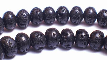 Volcanic Lava Rondel Beads - Unusual !