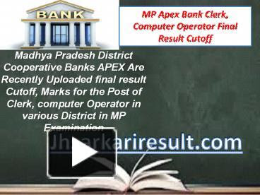 Ppt Mp Apex Bank Clerk Computer Operator Final Result Cutoff 1 Powerpoint Presentation Free To Download Id 8b6048 Zdgzy