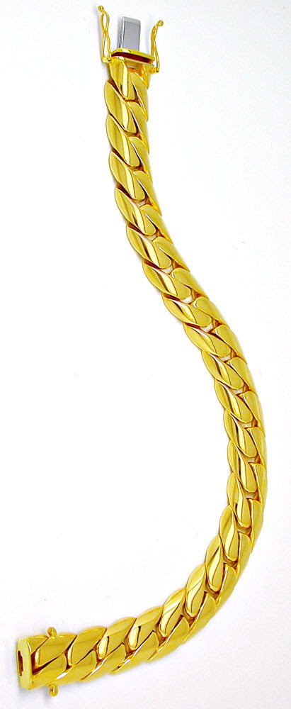 Originalfoto GEWÖLBTES GELBGOLD PANZER-ARMBAND 14K MASSIV 1.900€ NEU