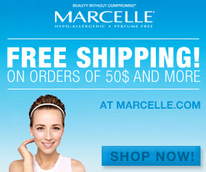 FREE SHIPPING on orders over $50 or more at Marcelle.com!