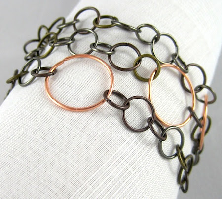 Mixed metal wrap bracelet by Rena Klingenberg