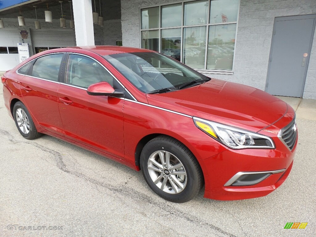 2017 Scarlet Red Hyundai Sonata SE #116432865 Photo #32  GTCarLot.com